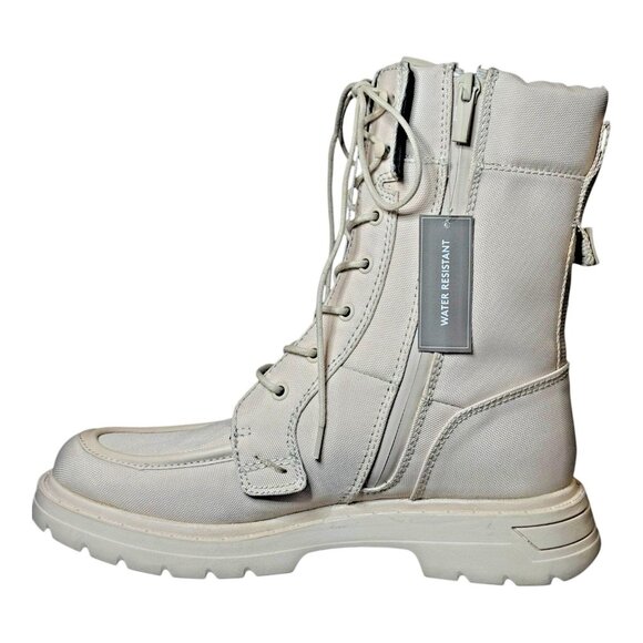 Franco Sarto Off-White / Cream Mid Calf Combat Boots Womens Sz 8 Water Resistant - Picture 7 of 10
